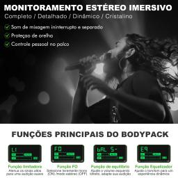 Sistema de monitor intra-auricular estéreo sem fio UHF Phenyx Pro, IEM sem fio, frequência selecionável de banda de 500 MHz, operação montável em rack para palco, estúdio, exposição, palestra, discurso (PTM-10) - Image 5