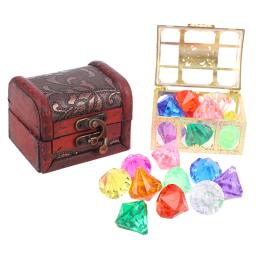 Mergulho Gem Pool Toy Box para crianças, 10 diamantes coloridos grandes com Treasure Pirate Box, Props de natação, 1 caixa - Image 2