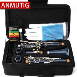 Anmutig bb 17 chave clarinete instrumento níquel prata abs material do corpo clarinete a1 - Image 2