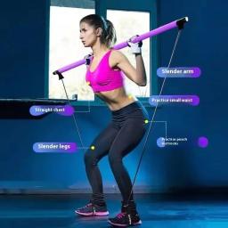 Portátil Pilates Bar Kit, Resistência Band, Yoga Stick, Exercício, Pé Loop para Yoga, Stretch Sculpt, Torcendo Sit-Up - Image 3