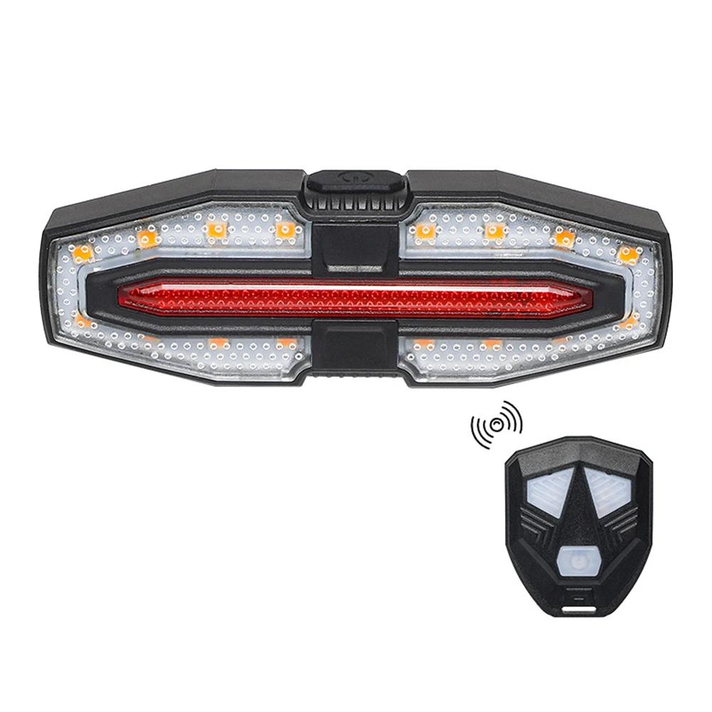 USB Recarregável Turn Signals para Bicicleta, Luz Traseira, Aviso de Segurança, Ciclismo Luz, Controle remoto sem fio - Image 1