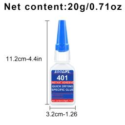 A nova e atualizada 401 Super Hydroacrilato cola, 5 segundos de secagem instantânea, impermeável, boa estabilidade, ferramenta de ligação completa. Adequado para madeira, plástico, cerâmica, metal, borracha, etc. - Image 6