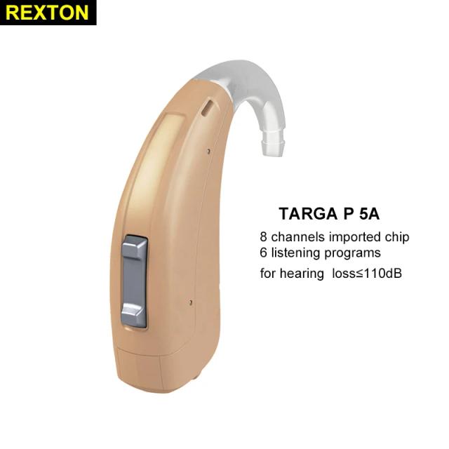 Aparelho Auditivo REXTON Targa P5A - Potente Amplificador de Som com 8 Canais e 120dB, Tecnologia Importada, Ideal para Surdez, Modelo 2023