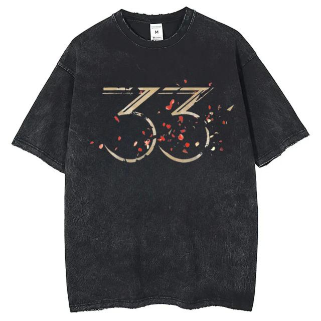 Clair Obscur Expedition 33 Camiseta Algodão Vintage Wash Gamer Tops Masculino