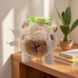 Boneca Capivara em movimento interativa – Brinquedo eletrônico infantil de pelúcia para animais de estimação - Image 1