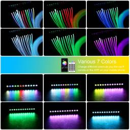 Carro telhado estrela tiro efeito luz, céu estrelado fibra óptica, Bluetooth, APP controle de RF, teto meteoro RGBW, 3-9W, 12 furos - Image 3