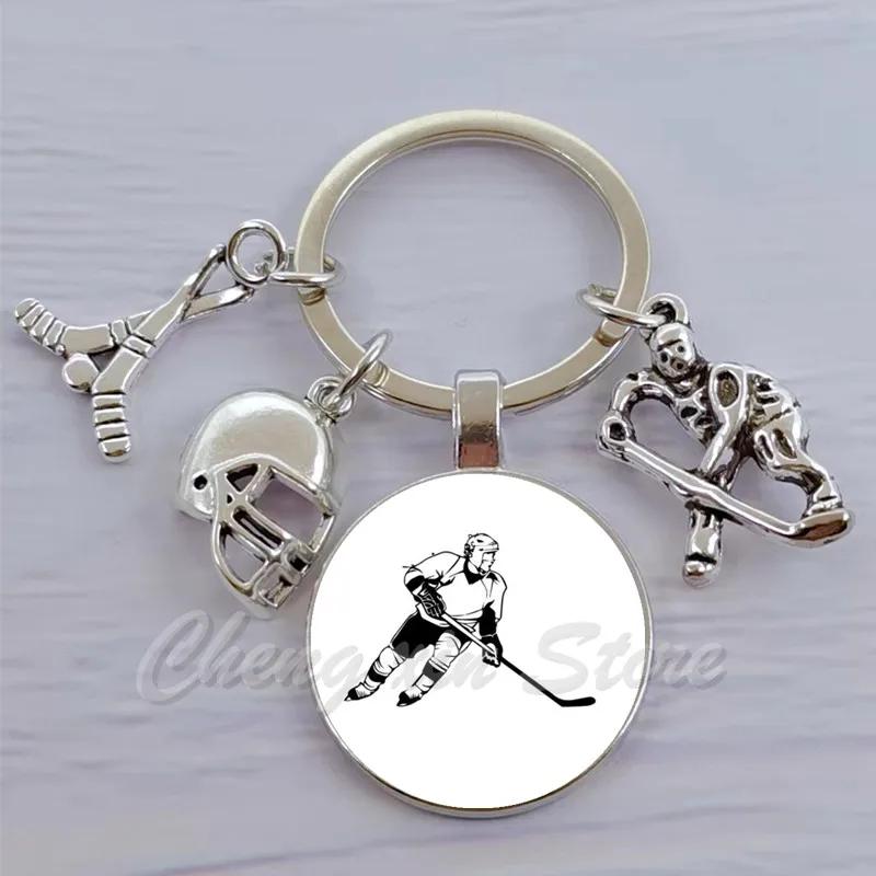 Chaveiro personalizado para jogadores do hóquei no gelo, imagem do logotipo DIY, presente elegante para o fã - Image 1