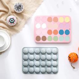 Molde De Silicone Em Forma De Cérebro Para Cozimento, Placa De Cozimento Do Bolo, Grade De Cubo De Gelo Soltando O Molde De Chocolate, 24 Buracos, 1 Pc - Image 4