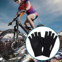 Luvas de ciclismo meio dedo para homens e mulheres, MTB, bicicleta, esportes, respirável, à prova de choque - Image 3