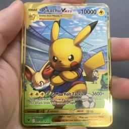 Pokémon Pikachu Game Collection Cards, DIY Golden Metal Card, Arceus, Charizard, Ferro, Vmax, Vstar, Mega Pokémon, Cartas, Presente Kids, Novo - Image 3