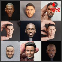 Basketball Football Player Cabeça Escultura, Masculino Modelo de Escultura, Fit 12-Polegada Action Figuras Corpo, 1:6 Escala - Image 1
