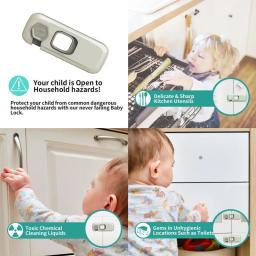 Segurança Infantil Gabinete Lock, Anti-Pinch Mão, gaveta, fechaduras, proteção, casa, geladeira, fivela do bebê, 1 pc, 2 pcs - Image 3