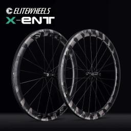 Elitewheels 700c novo produto bicicleta de estrada rodado carbono x tecer acabamento jantes sem câmara pronta em linha reta puxar hub corrida roda da bicicleta - Image 1