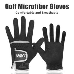 Gog luvas de golfe para homens preto tecido macio respirável esportes ao ar livre luva de bola de golfe mão esquerda mão direita antiderrapante 1pcs - Image 1