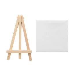 23 peças mini conjunto pintura tela pequena lona e cavalete inclui paleta pincel pintura acrílica para crianças escola - Image 4