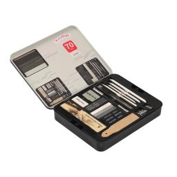 Art Painting Set para Artistas Profissionais, Lápis Carvão, Adult Art Sketching Tools, Drawing Tin Box Kit, 70 Pcs, 60 Pcs, 54 Pcs, 35 Pcs - Image 4