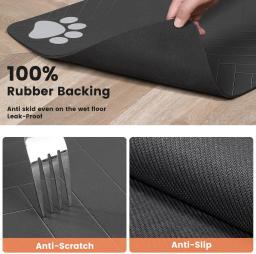 Absorvente Pet Feeding Mat, Placemat para comida e água Bowl, Revestimento de borracha impermeável, Quick Dry Water Mat para cão e gato - Image 5