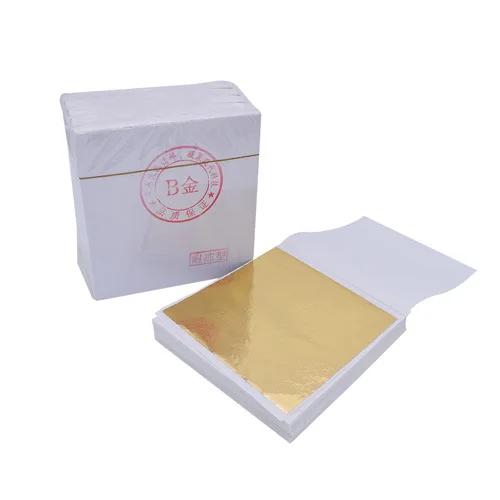 Papel Folha de Ouro e Prata Brilhante para Artesanato - 100 Peças de 8x8,5 cm para DIY e Decoração de Festa