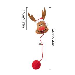 Brinquedo do gato do luxuoso do Natal com sino, Bastões interativos do animal de estimação, Tease bonito, Santa dos desenhos animados, Decoração da árvore do Natal, Ano novo - Image 4