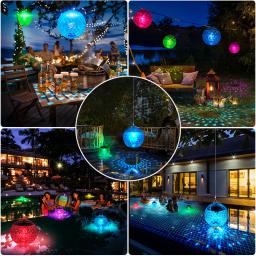 Água flutuador de luz solar pond lâmpada flutuante bola mágica luz mudando a cor do jardim decoração iluminação para piscina árvore - Image 6
