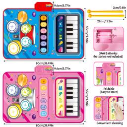 Esteira de jogo sensorial musical para crianças, teclado piano, tambor jazz, instrumento musical para bebê, brinquedos educativos para crianças, 2 em 1 - Image 4