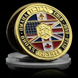 Normandy Landings Challenge Coin, Medalha Comemorativa, Grandes Eventos Históricos, Ornamento de Metal Desktop, Presente do Festival, 19ud6.6 - Image 2