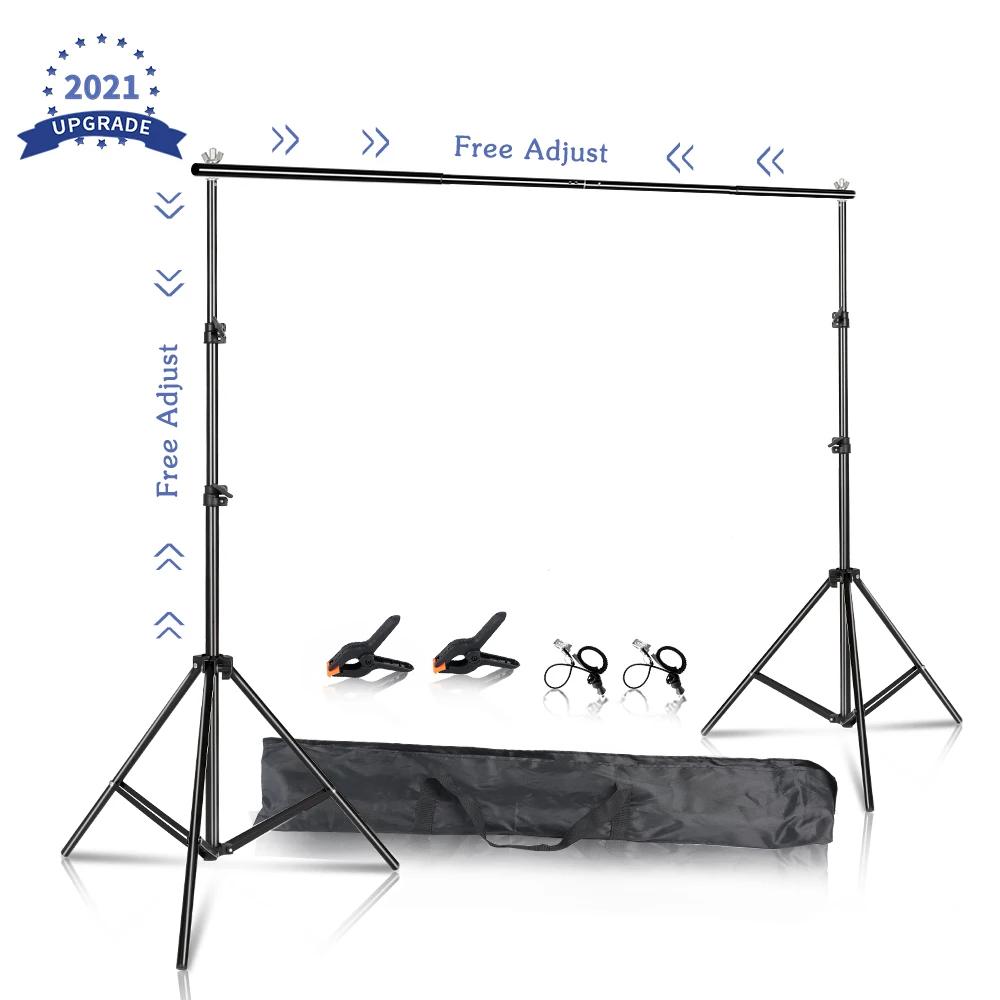 Fotografia pano de fundo stands photo studio fundo cenários chromakey tela verde sistema suporte quadro carry bag kits luz - Image 1