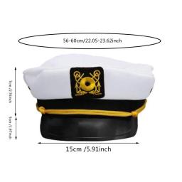 Chapéu Branco Decorativo Ajustável para Adulto, Skipper, Evento e Festa, Suprimentos de Vestido Extravagante, Unisex - Image 3