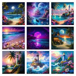 Kit De Pintura De Cenário De Mosaico, Diamante 5D Bordado, Cenário De Mar Arte, Nova Coleção, Presente De Aniversário, 2024 - Image 1