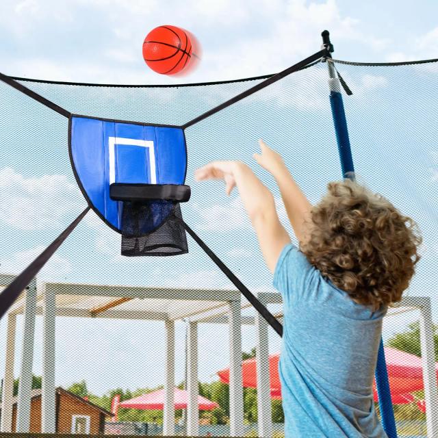 Trampolim Mini Basketball para Crianças - Instalação Fácil e Seguro com 4 Bolas Inclusas