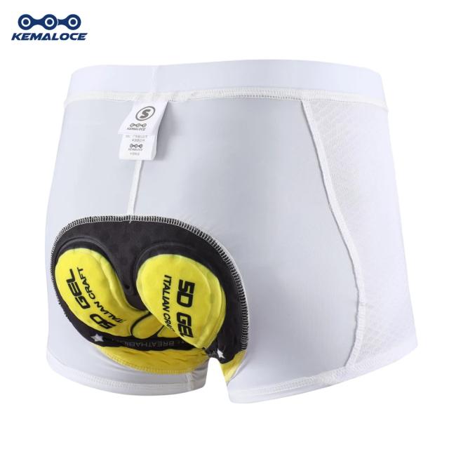 Roupa Interior de Ciclismo Masculina à Prova de Choque com Gel Acolchoado - Cueca MTB 5D em Azul, Cinza, Branco e Roxo