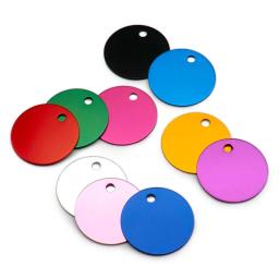 Round Aluminium Dog ID Tag, Custom Pet Name Tags, Plate Tags para animais de estimação, Dog Necklace Pendant, Atacado, 100pcs - Image 2