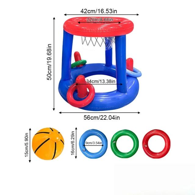 Cesta de Basquete Inflável para Piscina Brinquedo Flutuante para Crianças e Adultos