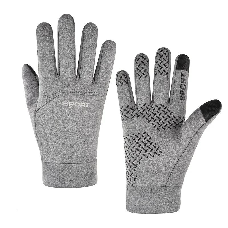 Homens inverno à prova dwaterproof água luvas de ciclismo esportes ao ar livre esqui correndo motocicleta tela sensível ao toque luvas de lã antiderrapante quente dedos completos - Image 1