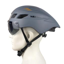 Capacete TT Aero Bike com Lente Óculos, Capacetes Leves Respiráveis de Bicicleta, Acessórios Ciclismo, Ajuste 57-61cm - Image 6