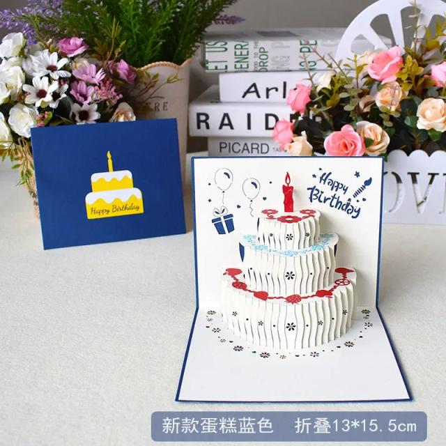Cartões de Aniversário Musicais 3D Pop Up com Luzes LED e Envelope - Decorações Elegantes para Casamentos e Presentes Especiais