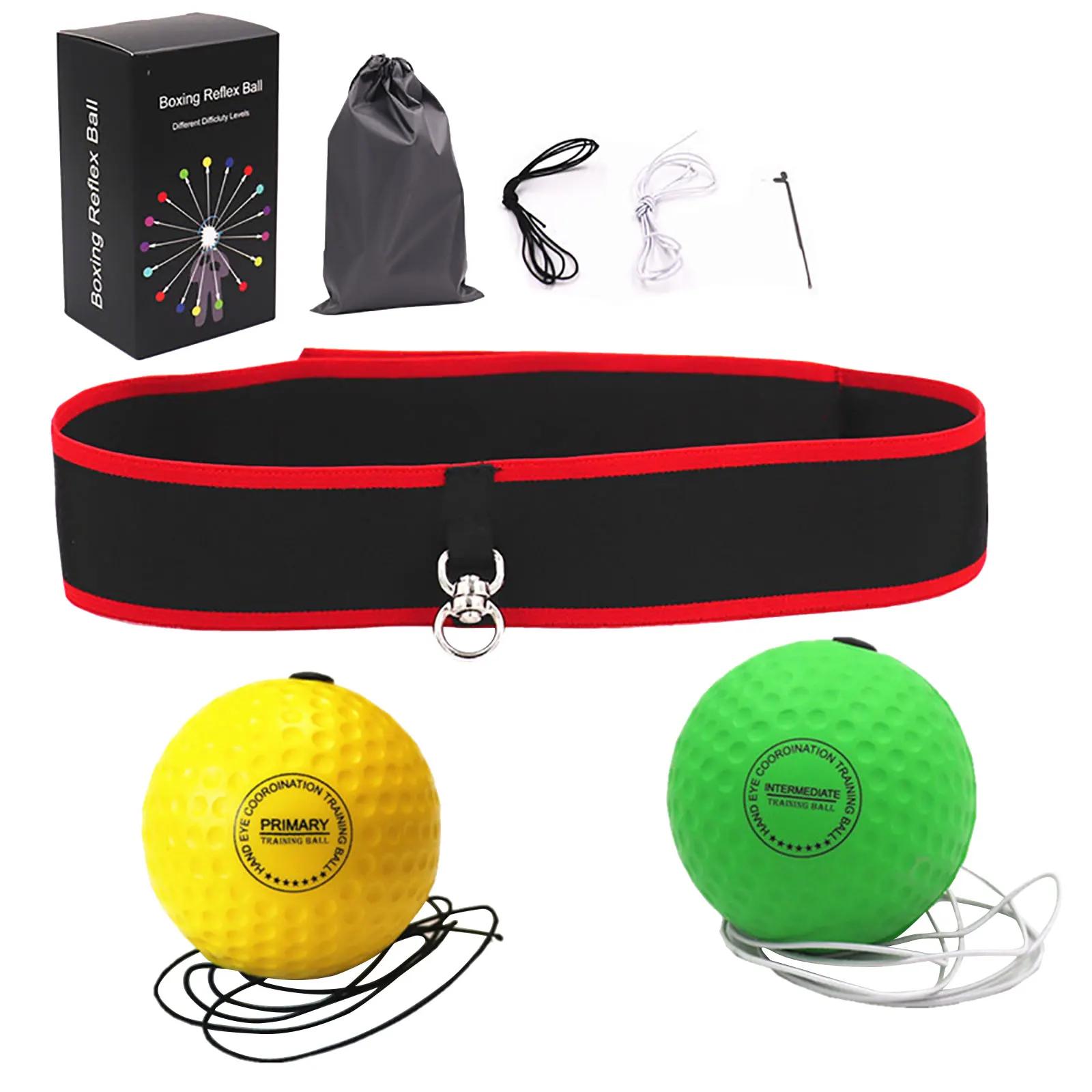 Bola de boxe para treinamento de mãos e olhos, conjunto de 4 ou 2 partes, com cabeça, exercício reflexo, para boxe e treinamento - Image 1