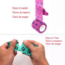 4.5m colorido esporte auto adesivo elástico bandagem envoltório fita para almofadas de apoio joelho dedo tornozelo palma pulso pet tatuagem acessórios - Image 2