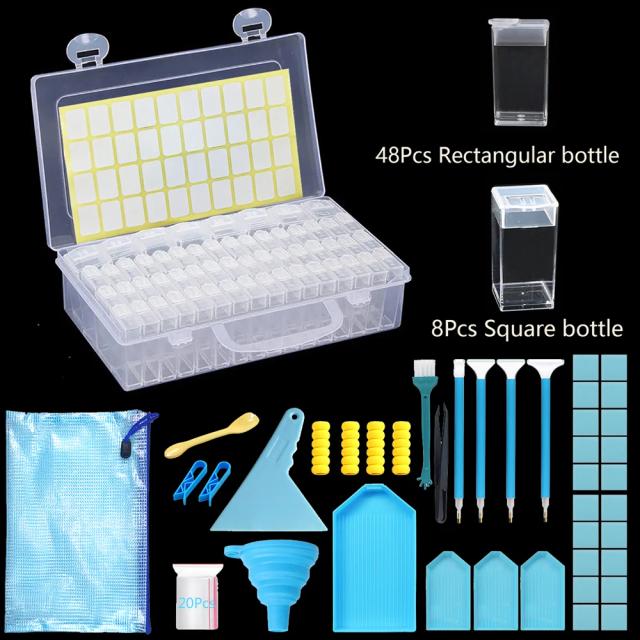 Talão de Recipientes Armazenamento para Pintura com Diamante e Contas - Caixa de Acessórios e Ferramentas de Arte