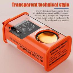 K08 Wireless Mecha alto-falantes, Shake The Bass, Transparente Bluetooth, Stereo Surround alto-falantes, Audio Player, Alto-falante para Allphones - Image 4