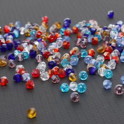 Bicone Contas De Vidro De Cristal, Encantos Facetados, DIY Pulseira Anéis, Jóias Fazendo Kit, 10 Vertentes, 4mm - Image 5