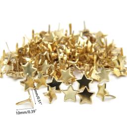 100 pces mini prendedores de ouro prendedor de papel estrela-forma cabeça dividir pinos 0.39x0.51in para diy scrapbooking artesanato de papel - Image 5