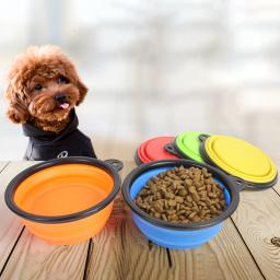 Grande dobrável Silicone Pet Bowl, Dog Feeder, Viagem ao ar livre, cachorro portátil Food Container, Dog Dish, 350 ml, 1000ml - Image 1