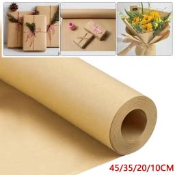 Presente de papel Kraft marrom, Flores, Artesanato, Embrulho Artesanato, 100% Material Reciclado, Papel Kraft de Embalagem Tampão Degradável, 10m - Image 1