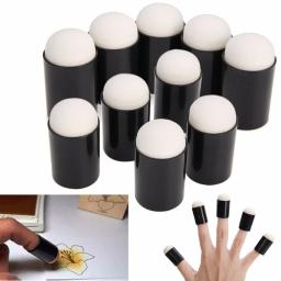 10 pçs caso de esponja de dedo daubers espuma para aplicar pintura tinta carimbo lápis reborn diy artesanato arte ferramenta 15*32mm dedo - Image 2