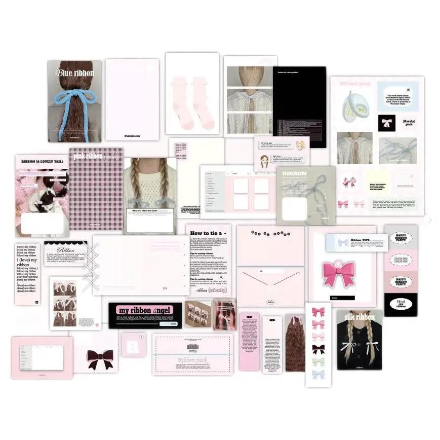 Adesivos decorativos para material de Scrapbooking, DIY Decal Memo Pad, fita de arco rosa, Inst Style Journal Planner - Image 1