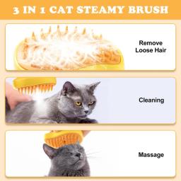 Escova a vapor para gato e cão, pulverizador elétrico para massagem, pet grooming ferramenta, 3 em 1 pente de massagem - Image 4
