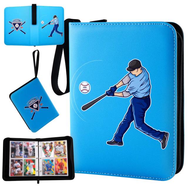 Álbum de Coleção para Cartões de Baseball com 4 Bolsos e Capacidade para 400 Cartões Dupla Face