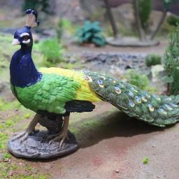 Figuras de animais selvagens para crianças, realista, animal, sólido, pavão, abs, figuras de ação, coleção, brinquedos educativos, presente para crianças, 25cm - Image 2