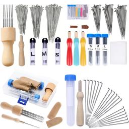 Kit de agulhas de feltragem de lã, cabo de madeira, pacote de agulhas de feltro de lã, ferramenta de artesanato diy para boneca artesanal, conjunto de ferramentas de fabricação - Image 1